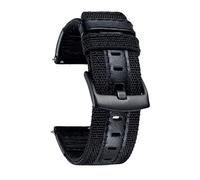 NZVCQVPU Guarda le bande in tela classica tessuto con cinghie di orologi ibride in pelle vera polso con fibbia nera 18/20/22mm