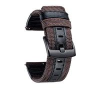 NZVCQVPU Guarda le bande in tela classica tessuto con cinghie di orologi ibride in pelle vera polso con fibbia nera 18/20/22mm