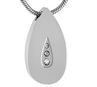 NZVCQVPU Inlay cristallo lacrima in acciaio inossidabile pendenti ricordi per cenere - donna incisibile cremazione urna di gioielleria