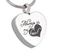 NZVCQVPU Jewelry Always in My Heart Heart Shape Pendant Necklaces Stainless Steel Necklace for Men Women