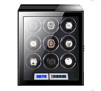 NZVCQVPU Large Capacity Watch Winder with LCD Screen and Remote Control Wooden Storage Box for 9 12 24 Watches Wood Shell Piano Self Winding Watch Rotator Box