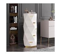 NZVCQVPU Luxury 5-Drawer Chest of Drawers - Elegant Wooden Storage Cabinet for Bedroom & Living Room - Stylish Decorative Chest in White Finish