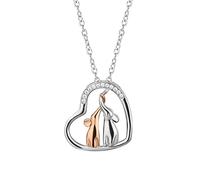 NZVCQVPU Mamma per donne, Women Fashion 14K White Diamond Heart Elephants per 1,71x1,81 cm