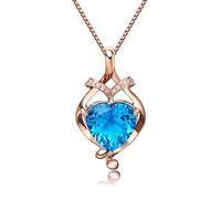 NZVCQVPU Necklace 750 Rose Heart with Topaz 2.75Ct Pendant Chain Wedding Rose for Women