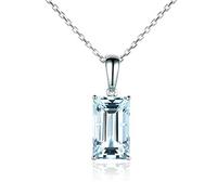 NZVCQVPU Necklace 925 for Gift s Rectangular Shape Blue Topaz White Pendant Necklaces for Women