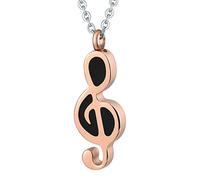 NZVCQVPU Pendant for Human Ashes,Musical Note Stainless Steel Necklaces for Ashes Necklace Urns for Ashes