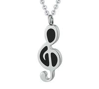 NZVCQVPU Pendant for Human Ashes,Musical Note Stainless Steel Necklaces for Ashes Necklace Urns for Ashes