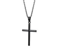 NZVCQVPU Pendenti a catena maschile, collana per donne un semplice ciondolo a croce in acciaio inossidabile con catena da 24 pollici