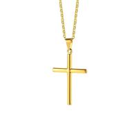 NZVCQVPU Pendenti a catena maschile, collana per donne un semplice ciondolo a croce in acciaio inossidabile con catena da 24 pollici