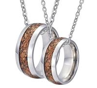 NZVCQVPU Per le coppie anelli, coppia per fidanzate e fidanzata collane personalizzate da 8 mm intarsio intarsio per moglie