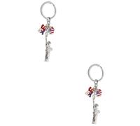 NZVCQVPU Portachiavi patriottico con ciondolo a forma di statua, 2 pezzi, per decorazione bandiera americana