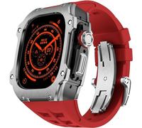 NZVCQVPU RM Style Stainless Steel Watch Case Rubber Band Mod Kit，For Ultra 2 49MM，Men Women Sport Rubber Watch Band Modification Kit Bracelet Accessories