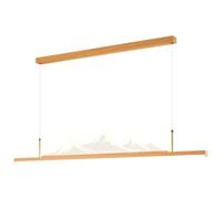 NZVCQVPU Rustic Farmhouse Kitchen Island Lighting Rectangular Dimmable Chandelier Linear Pendant Ceiling Fixture for Dining Room Tri-Color Bulb 120cm Long