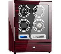 NZVCQVPU Scatola per orologi per orologi in legno di orologio automatico orologio per orologi LCD Vernice Piano vernice esterna Illuminazione a LED del motore silenzioso