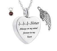 NZVCQVPU Sister, Zirconia Necklaces for Women Steel Sister Always on My Mind... for Men with Funnel Kit & Bag