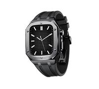 NZVCQVPU Stainless Case+Bands For Series 7/6/SE/5/4, 45mm 44mm Silicone Strap Metal Case For Men Women Watch Mod Kit Accessories