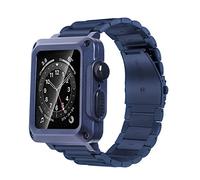 NZVCQVPU Steel Strap Case for 7 6 SE 5 4 3 se Stainless Steel Mod for IWatch 44mm 42mm 38mm 40mm Luxury Metal Case and Band Protective Cover