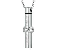 NZVCQVPU Together Forever, collana con urna cilindrica per ceneri in acciaio inox, urna per ceneri umane