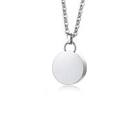 NZVCQVPU Urne da collana del ricordo per ceneri umane, collana di cenere per uomo in acciaio inossidabile Ciondolo rotondo