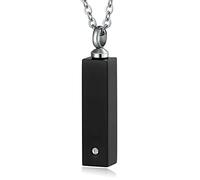 NZVCQVPU Urne da collana del ricordo per ceneri umane, supporti per cenere per cenere umani collane in acciaio inossidabile con zirconia