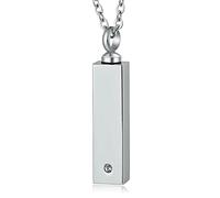 NZVCQVPU Urne da collana del ricordo per ceneri umane, supporti per cenere per cenere umani collane in acciaio inossidabile con zirconia