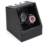 NZVCQVPU Winder Automatic Double Winder per 2 orologi PU Orologi rotanti in legno PU Casella di visualizzazione 4 modalità TPD Custodia di stoccaggio meccanico con motore silenzioso (colore: B)