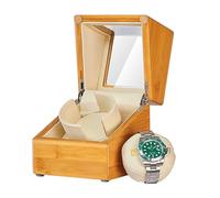 NZVCQVPU Winder Automatic Winder for 1 4 Rotation Modes Single Winder Box with Quiet Motor Bamboo Wooden 100% Handmade Suitable for Men and Women Watches Atmosphere Winder