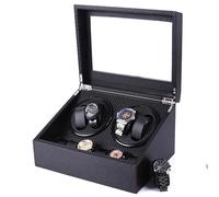 NZVCQVPU Winder Automatic Winder per 4 orologi e 6 spazi di stoccaggio in pelle Sticht meccanico in pelle con una vetrina rotante silenziosa per uomini e donne orologi atmosfera
