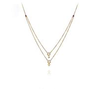 NZVCQVPU Women 18K Rose Pendant Necklace Rose Gender Symbol Shape Female and Male Round Cut Diamond Necklace