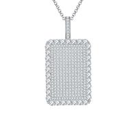 NZVCQVPU Women Sterling Necklace 925, rettangolo tag a ciondolo collana per il coinvolgimento delle donne