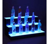 NZVZGKTNTW Espositore For Bottiglie Di Liquore A LED, Espositore For Bottiglie In Acrilico A 3 Livelli, Portabottiglie Con Telecomando For Casa, Ristorante, Bar, Commerciale(60 * 33 * 31cm)