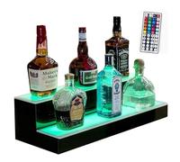 NZVZGKTNTW Espositore For Bottiglie Di Liquore Illuminato A LED A 2/3 Gradini, Ripiani Illuminati In Acrilico For Bevande Con Telecomando, Vari Colori(2)