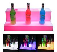 NZVZGKTNTW Scaffale Espositivo For Bottiglie Illuminato Da 2/3 Ripiani, Scaffali For Illuminazione Commerciale For Bevande Da Bar For La Casa, Portabottiglie A LED(2-layer,40X21X17CM)