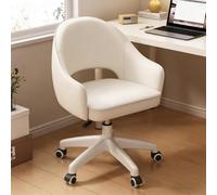 NZVZGKTNTW Sedia Vanity Girevole Con Braccioli E Ruote, | Progettato ergonomicamente for lo studio, l'applicazione del trucco, le camere da letto e gli studi(White)