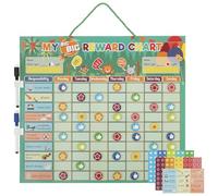 NZWBSHSSP Grafico delle ricompense per bambini, 33 x 44 cm, grafico magnetico per le faccende domestiche, con 2 pennarelli, 140 stelle premio e 15 magneti per attività, incoraggia un buon