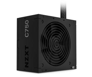 NZXT Alimentatore C750 Bronze - PA-7B2BB-EU - 750 watt - Certificato 80 Plus Bronze - Design non modulare - Ventola FDB da 120 mm - 3 anni di garanzia - Nero (2023)