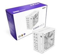 NZXT C1000 Gold ATX 3.1 Alimentatore modulare completo per giochi PC, a basso rumore, 1000 W, 80 Plus Gold, prese 12V-2x6, modalità ventola zero, condensatori 100%