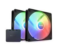NZXT F140 RGB Core Confezione doppia - RF-C14DF-B1 - 2 x ventole RGB montate su hub 140mm con controller RGB - 8 LED indirizzabili singolarmente - Controllo PWM - Software CAM - Nero