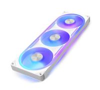 NZXT F360U Ultra RGB monoscocca - 3x 120 mm ventole PWM per case PC - RGB multi-zona - Ultra-silenziosa - Cuscinetto fluidodinamico - Compatibile NZXT CAM - Bianco