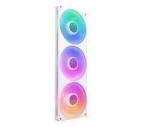 NZXT F420 RGB Core - Unità Ventola a Singolo Telaio da 420mm con 3 Ventole RGB da 140mm - Controllo Velocità e Illuminazione - Alta Pressione Statica e Flusso d'Aria - Bianco