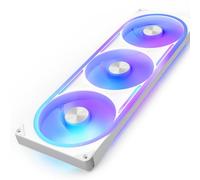 NZXT F420U Ultra RGB monoscocca - 3x 140 mm ventole PWM per case PC - RGB multi-zona - Ultra-silenziosa - Cuscinetto fluidodinamico - Compatibile NZXT CAM - Bianco