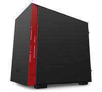 NZXT H210i, Mini-ITX PC Gaming Case, Front I/O USB Type-C Port, Tempered Glass Side Panel Cable Management, Water-Cooling Ready, Integrated RGB Lighting, Steel Construction, Black/Red