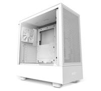 NZXT H5 Flow - CC-H51FW-01 - Case ATX compatto Mid-Tower - Pannello frontale perforato - Pannello laterale in vetro temperato - 2 ventole da 120 mm incluse - Supporta radiatori da 280 mm - Bianco