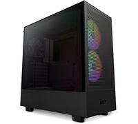 NZXT H5 Flow RGB Compact ATX Mid-Tower PC Gaming Case - CC-H51FB-R1 - Pannello frontale perforato ad alto flusso d'aria - Pannello laterale in vetro temperato - 2 ventole F140 RGB Core - Nero