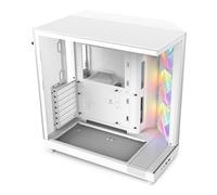 NZXT H6 Flow RGB, CC-H61FW-R1, Case Mid-Tower Compatto a Doppia Camera con Flusso d'Aria, Include 3 Ventole RGB da 120 mm, Pannelli in Vetro Panoramico, Flusso d'Aria ad Alte Prestazioni, Bianco