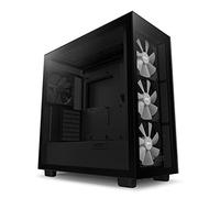 NZXT H7 Elite 2023 - CM-H71EB-02 - Case per PC da gioco mid-tower ATX - Porta USB-C - Pannello frontale e laterale in vetro temperato, 3 ventole F-Series Core RGB da 140 mm incluse, Nero