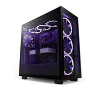 NZXT H7 Elite - Case da gioco per PC Mid Tower ATX - Porta I/O USB tipo-C anteriore - Pannello laterale in vetro temperato a sgancio rapido - Supporto GPU verticale - Nero