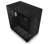 NZXT H9 Flow Case per PC gaming mid-tower ATX a doppia camera, Pannello superiore forato per un elevato ricircolo dell'aria, Pannello frontale e laterale in vetro temperato, Nero, CM-H91FB-01