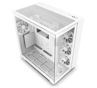 NZXT H9 Flow Case per PC gaming mid-tower ATX a doppia camera, Pannello superiore forato per un elevato ricircolo dell'aria, Pannello frontale e laterale in vetro temperato, Bianco, CM-H91FW-01