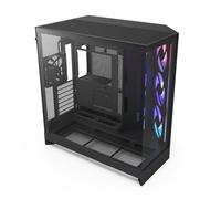 NZXT H9 Flow RGB (2025) - Grande Case PC ATX Mid-Tower a Doppia Camera con Flusso d'Aria - Include 1 x Unità Ventola RGB da 420mm e 1 x Ventola da 120mm - Supporto Radiatore da 420mm - Nero